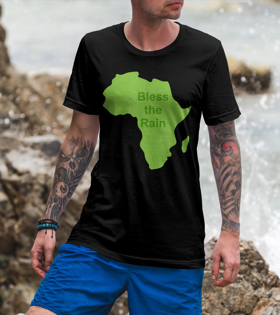 Toto Africa Bless The Rain Green Africa Shape T-Shirt