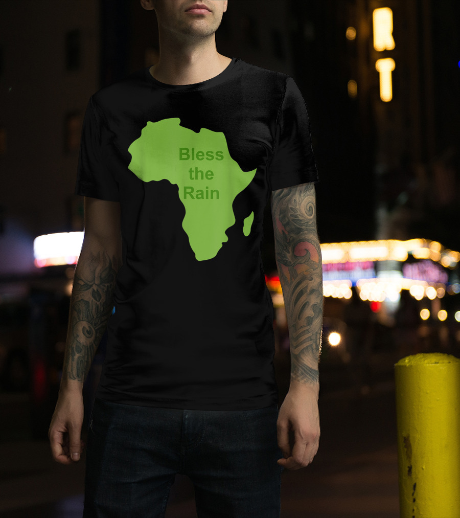 Toto Africa Bless The Rain Green Africa Shape T-Shirt