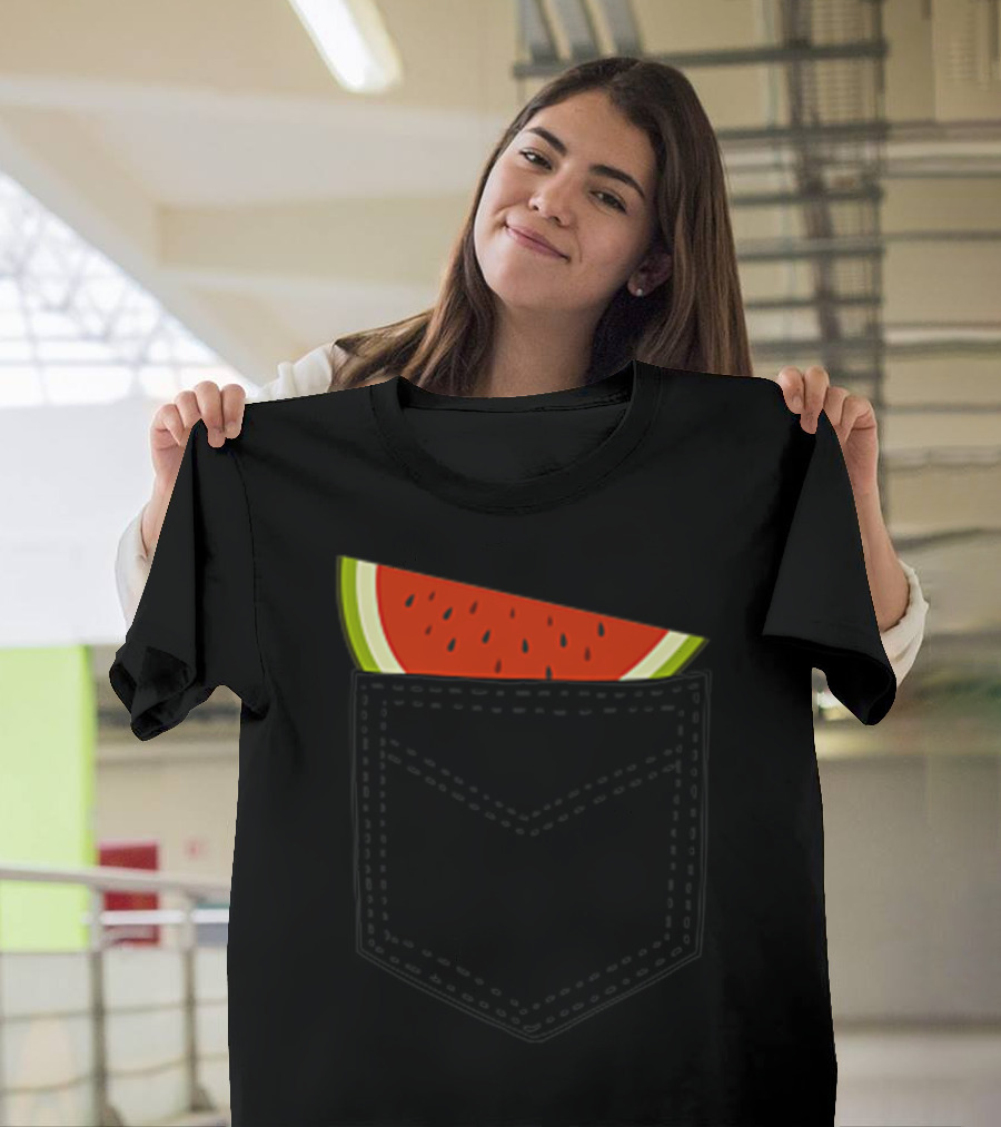 Watermelon Summer Cool Pocket Melon Fruit T-Shirt
