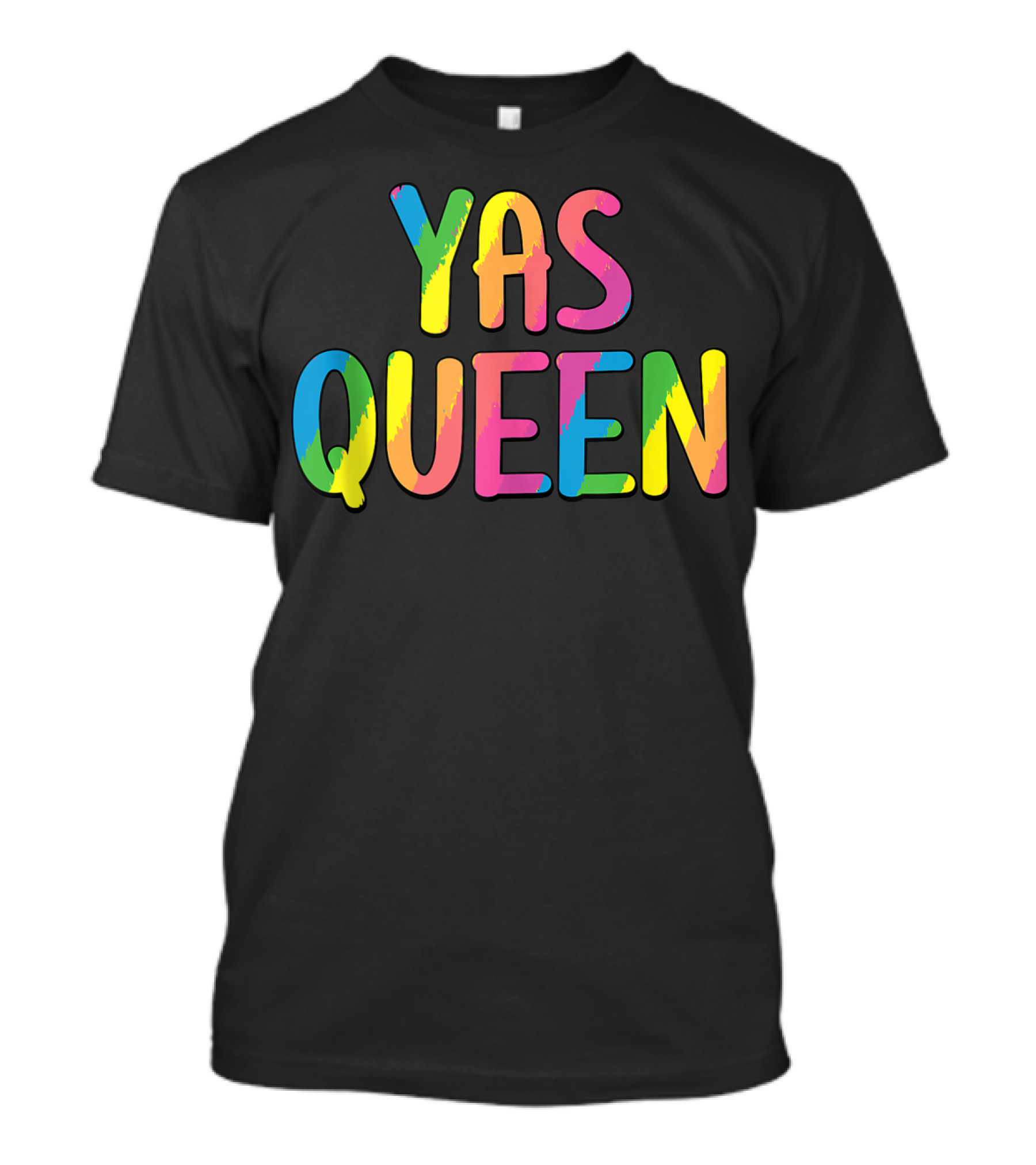 Yas Queen Colorful Pride Letters T-Shirt