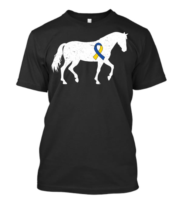 Horse Down Syndrome Awareness Blue Yellow T-Shirt