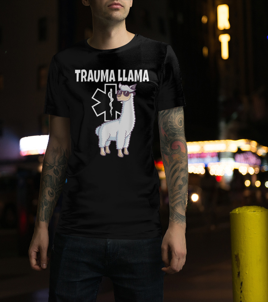 Trauma Llama EMS Medic Funny EMT T-Shirt