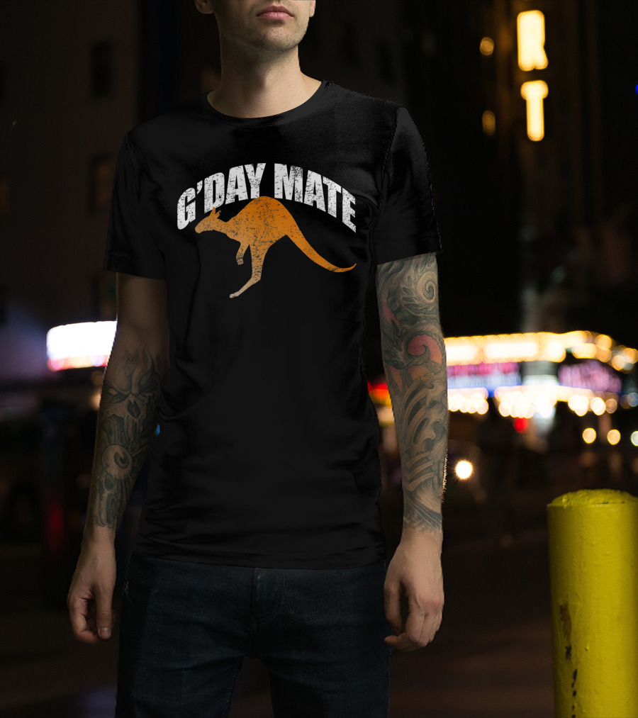 G'Day Mate Kangaroo Down Under Iconic Aussie Greeting T-Shirt
