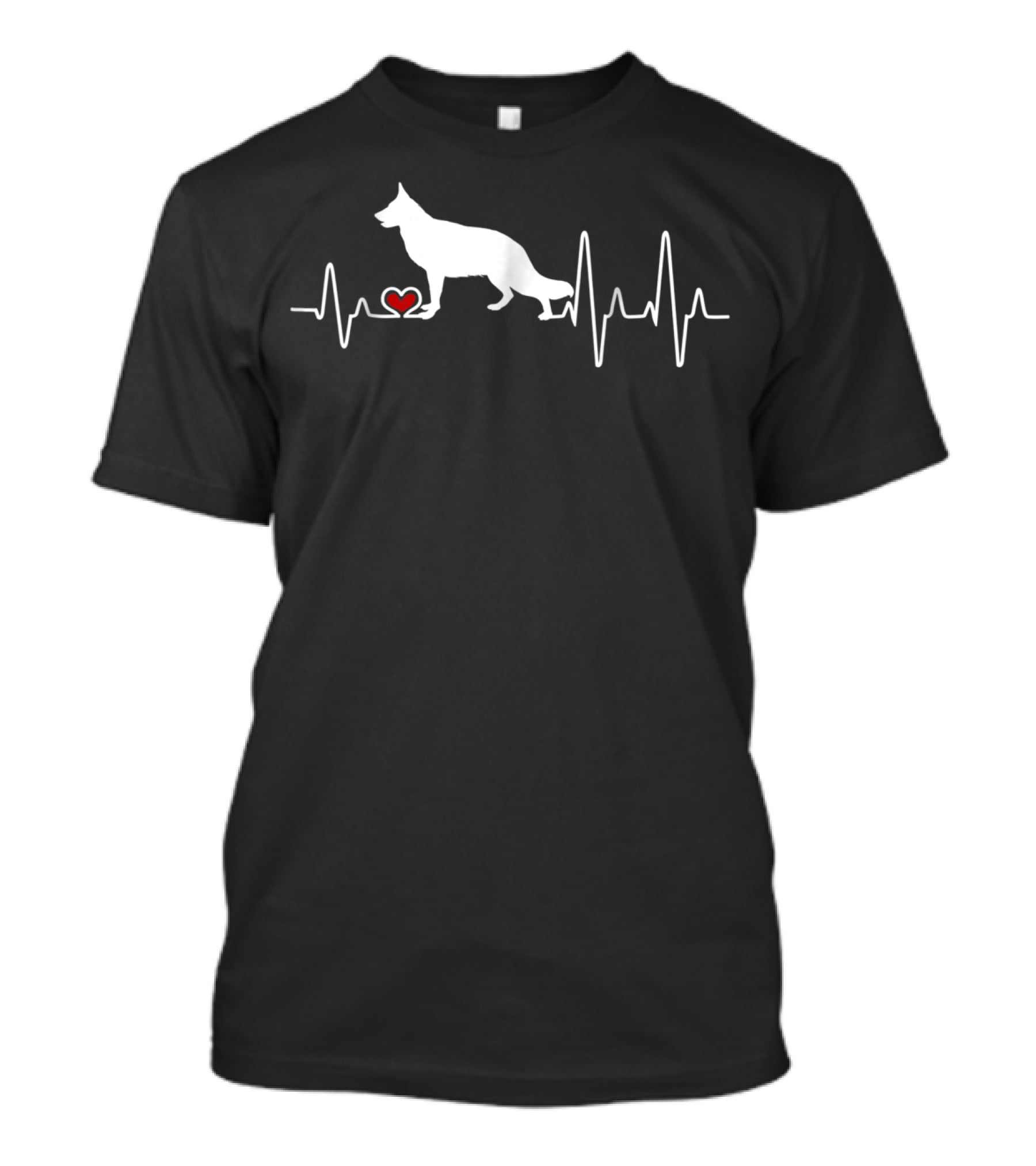 German Shepherd Dog Heartbeat Pulse Love Heart T-Shirt