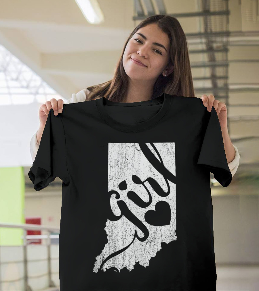 Indiana Girl Heart Map T-Shirt