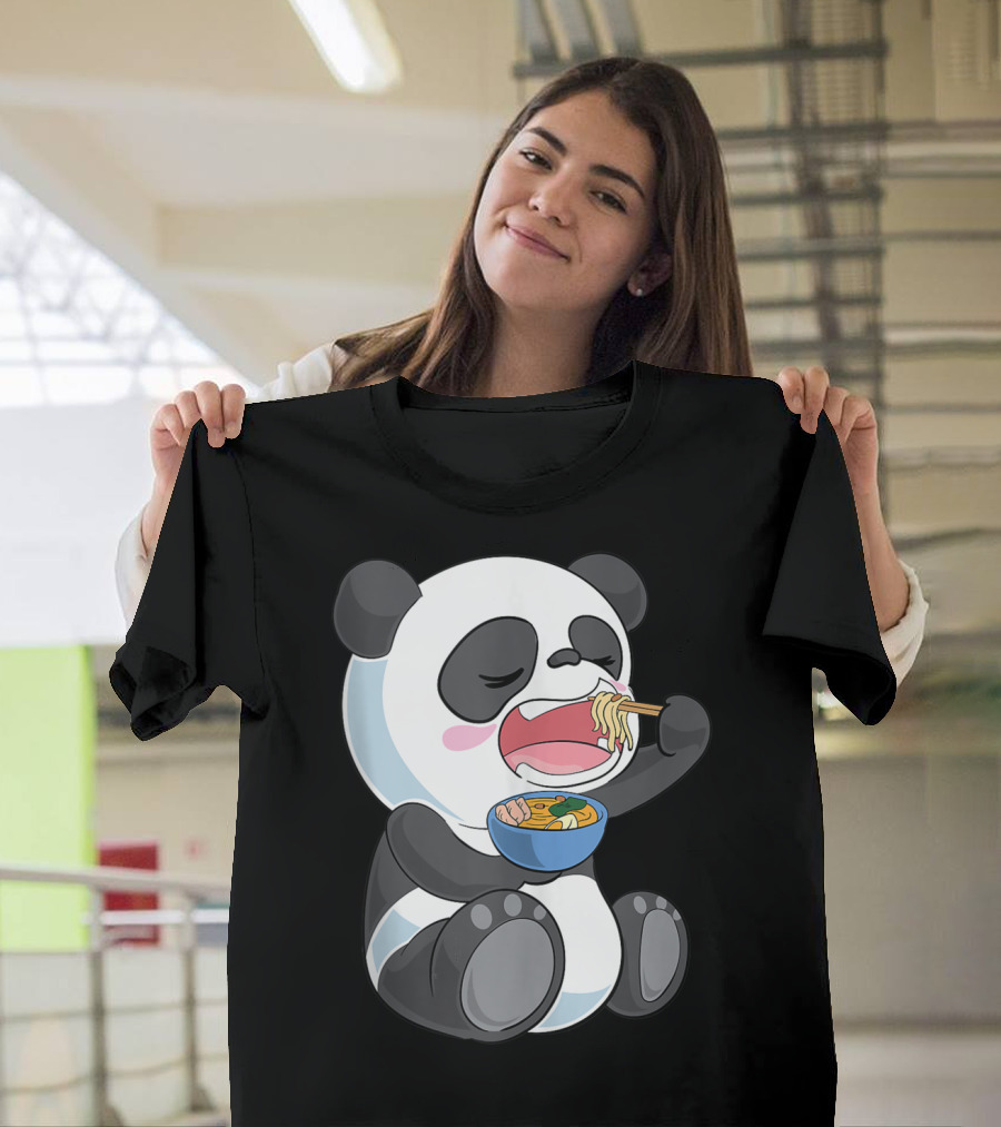 Ramen Eating Panda Bear with Japanese Noodles T-Shirt