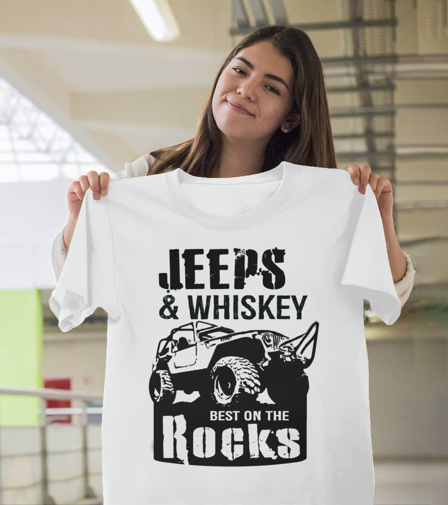 Jeeps and Whiskey Best on the Rocks T-Shirt