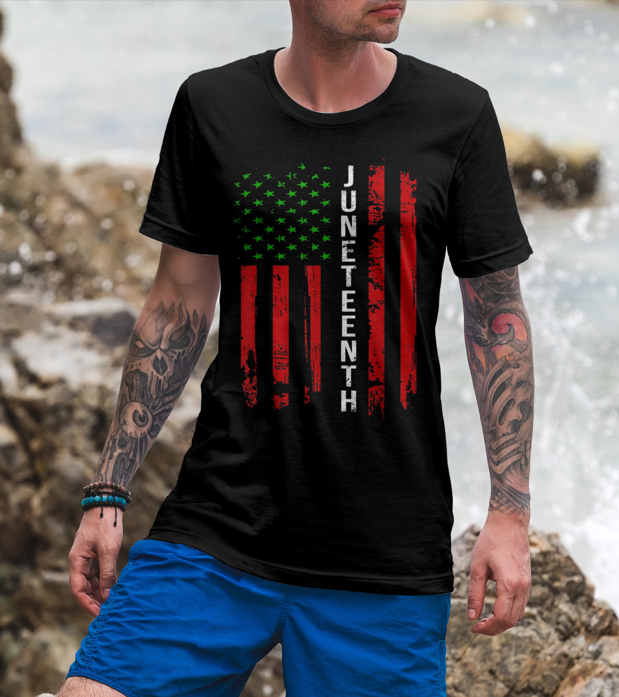 Juneteenth African American Flag T-Shirt