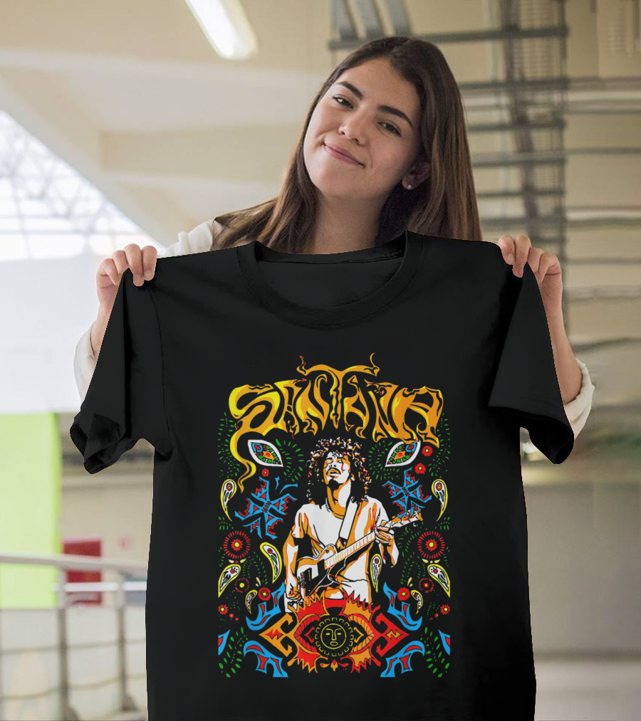 Santana Make Somebody Happy Perfect Psychedelic Guitar T-Shirt