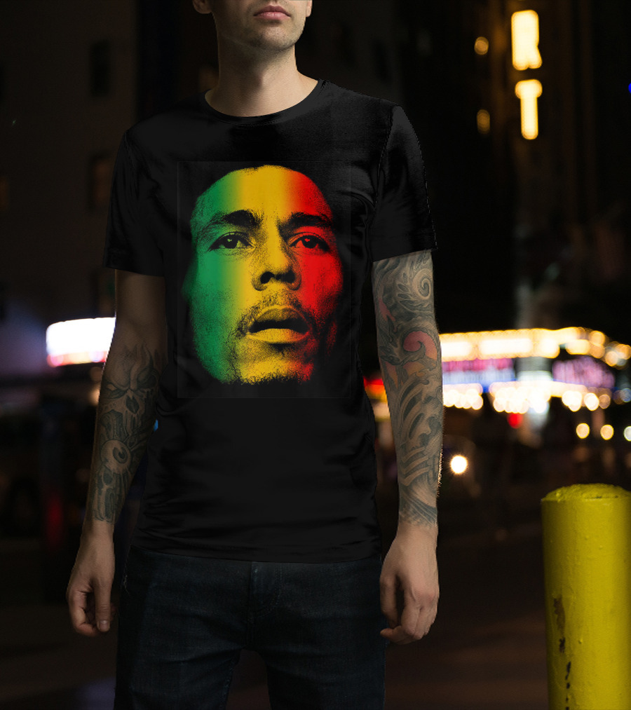 Marley Rasta Face Bob Lover Reggae Colors T-Shirt