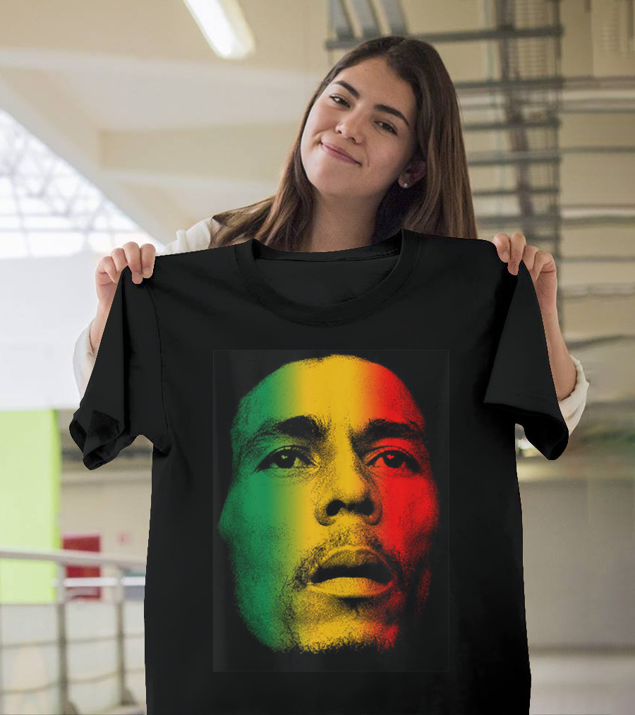 Marley Rasta Face Bob Lover Reggae Colors T-Shirt