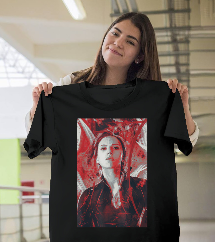 Marvel Avengers Endgame Black Widow Painting Graph T-Shirt