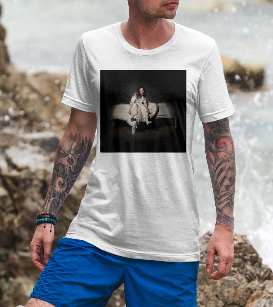 Billie Eilish Mens Album Cover Photo Bed Scene T-Shirt