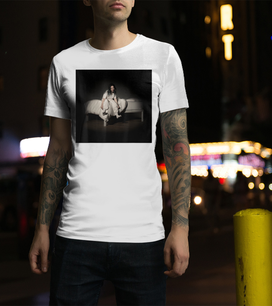 Billie Eilish Mens Album Cover Photo Bed Scene T-Shirt