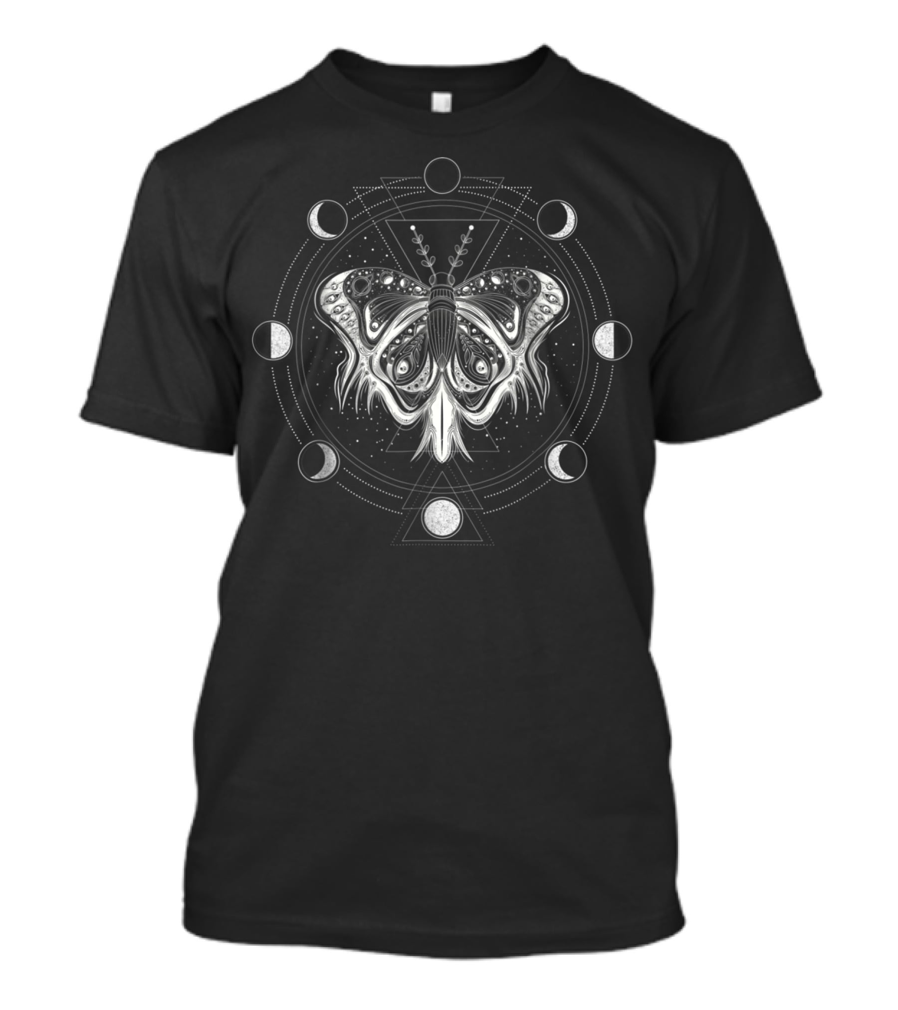 Moon Phases Moth Blackcraft Clothing Mystical T-Shirt