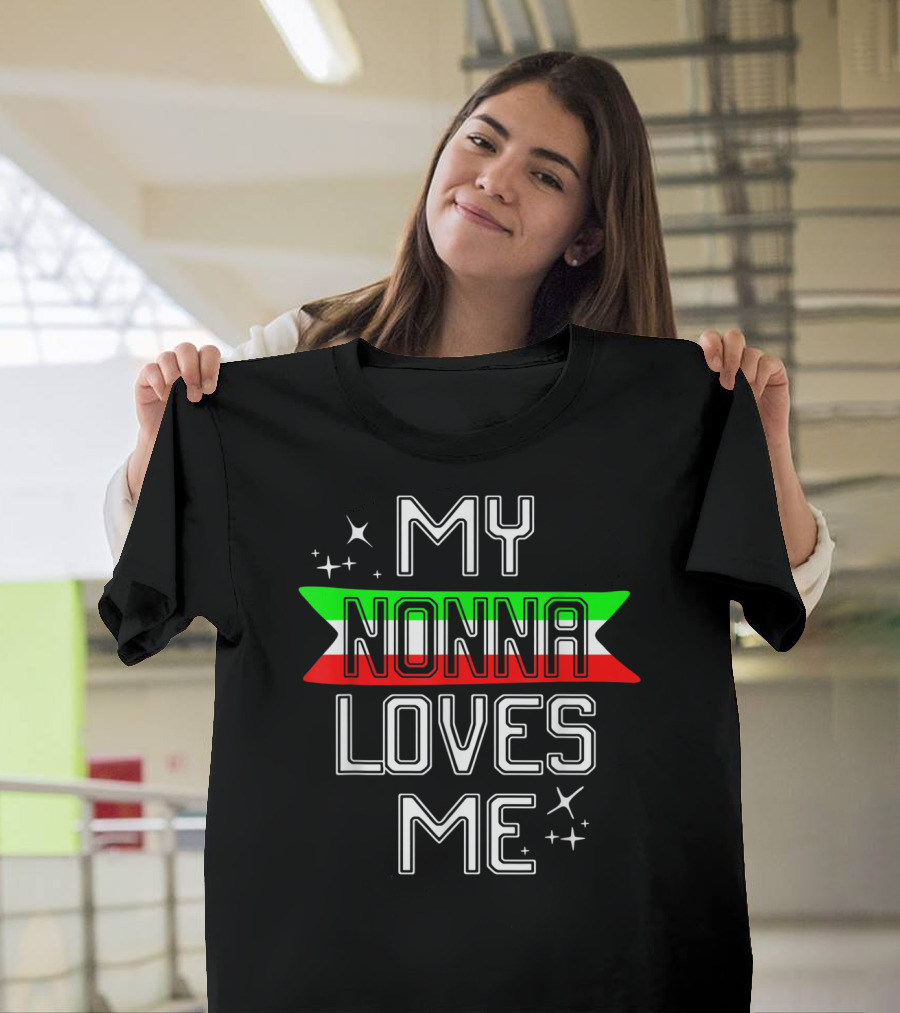 My Nonna Loves Me Italian Flag T-Shirt