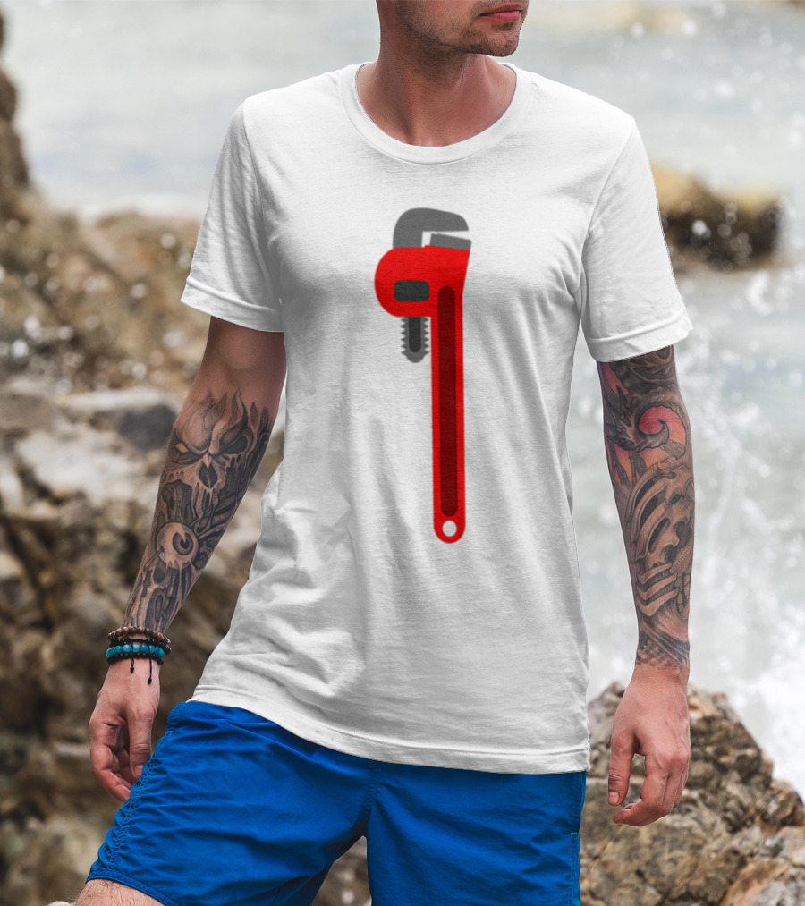 Plumber Tool Pipefitter Pipe Wrench Red T-Shirt