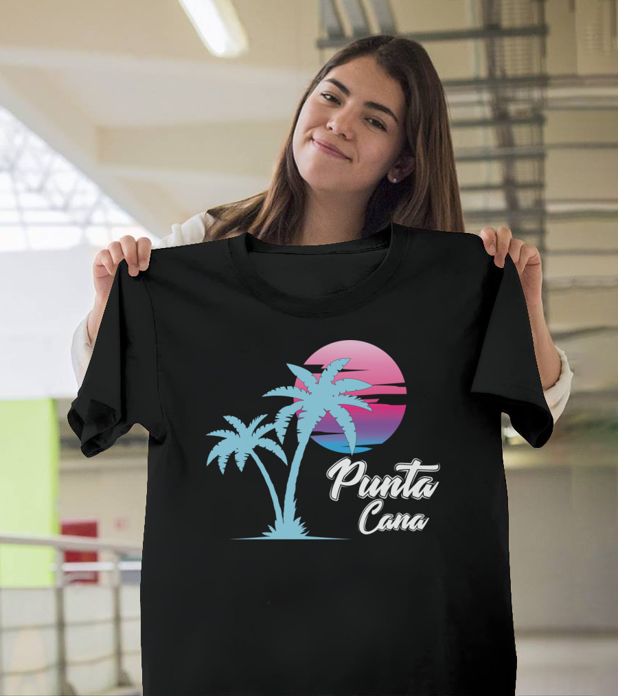 Punta Cana Cool Dainty Beach Lovers Sunset Palm Trees T-Shirt