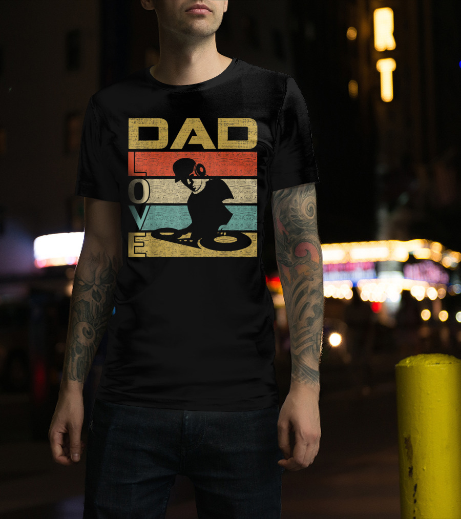 Retro Vintage Dad Love DJ Deejay Funny Father's T-Shirt