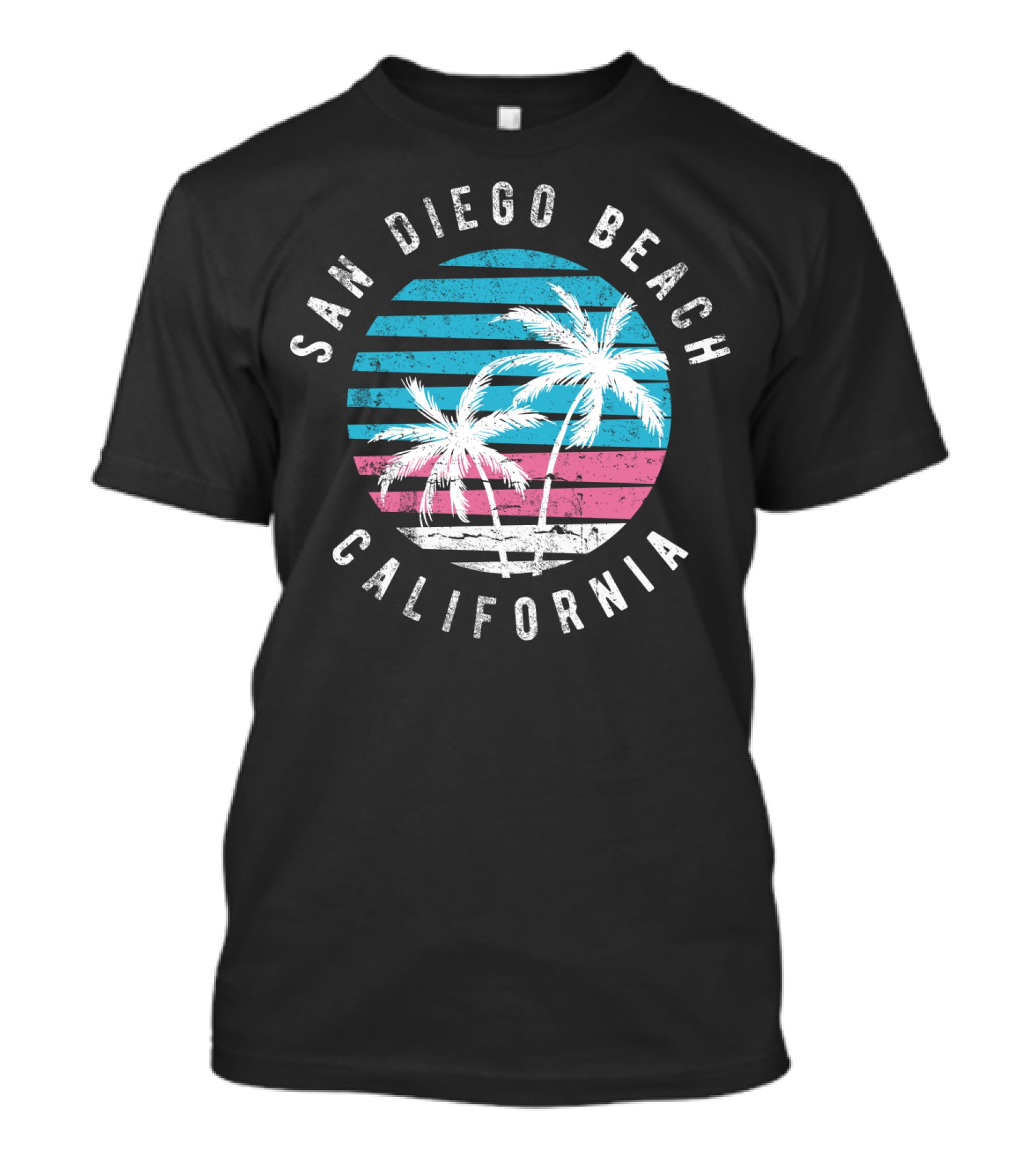 San Diego Beach California Surf Sunset Palm Trees T-Shirt