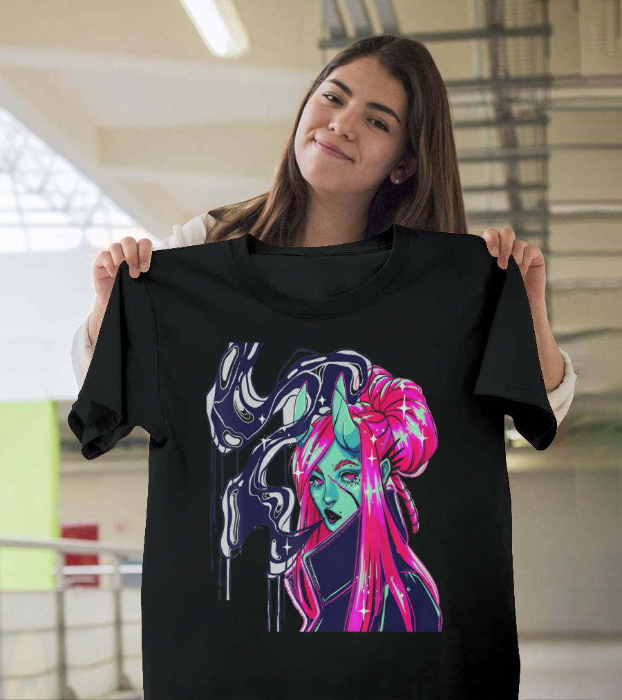 Angel Demon Neon Fantasy Comic T-Shirt