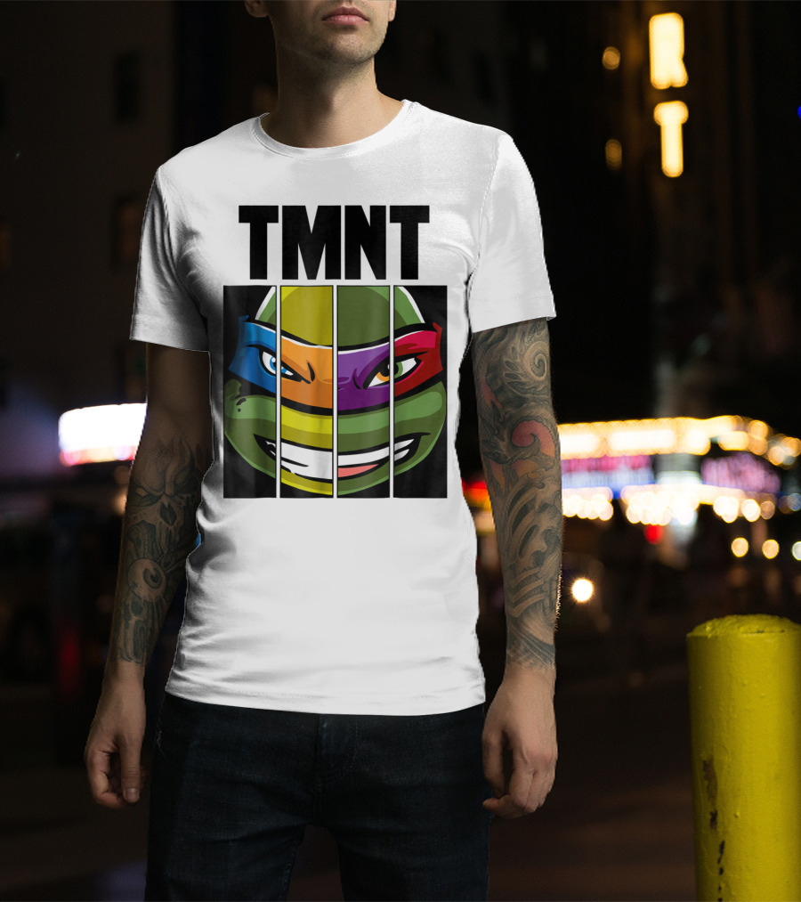 TMNT Turtle Faces Colorful Bandana Mashup T-Shirt