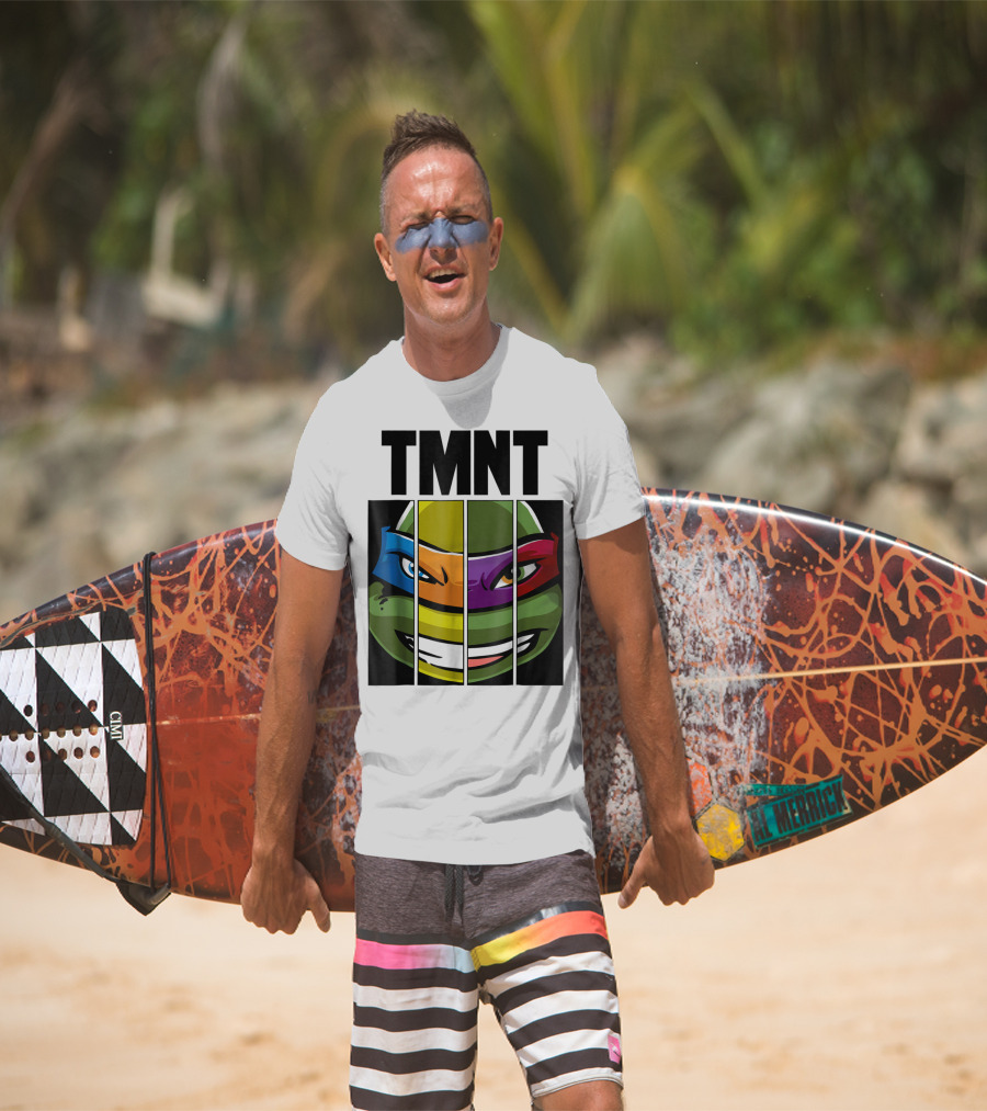 TMNT Turtle Faces Colorful Bandana Mashup T-Shirt