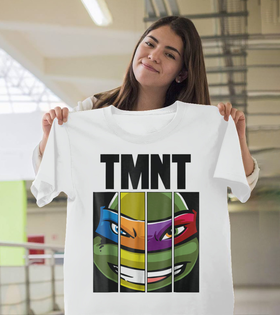 TMNT Turtle Faces Colorful Bandana Mashup T-Shirt