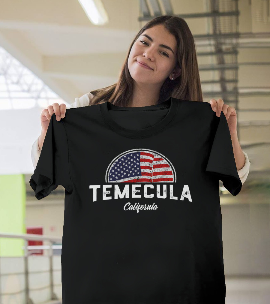 Temecula California American Flag T-Shirt