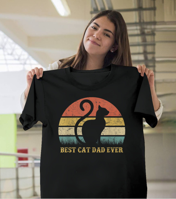 Best Cat Dad Ever Vintage Cat Daddy Father T-Shirt