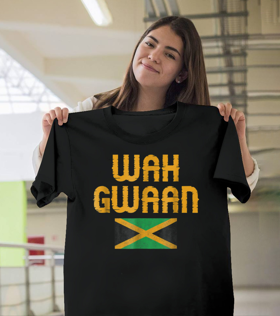 Wah Gwaan Jamaican Flag Banner T-Shirt