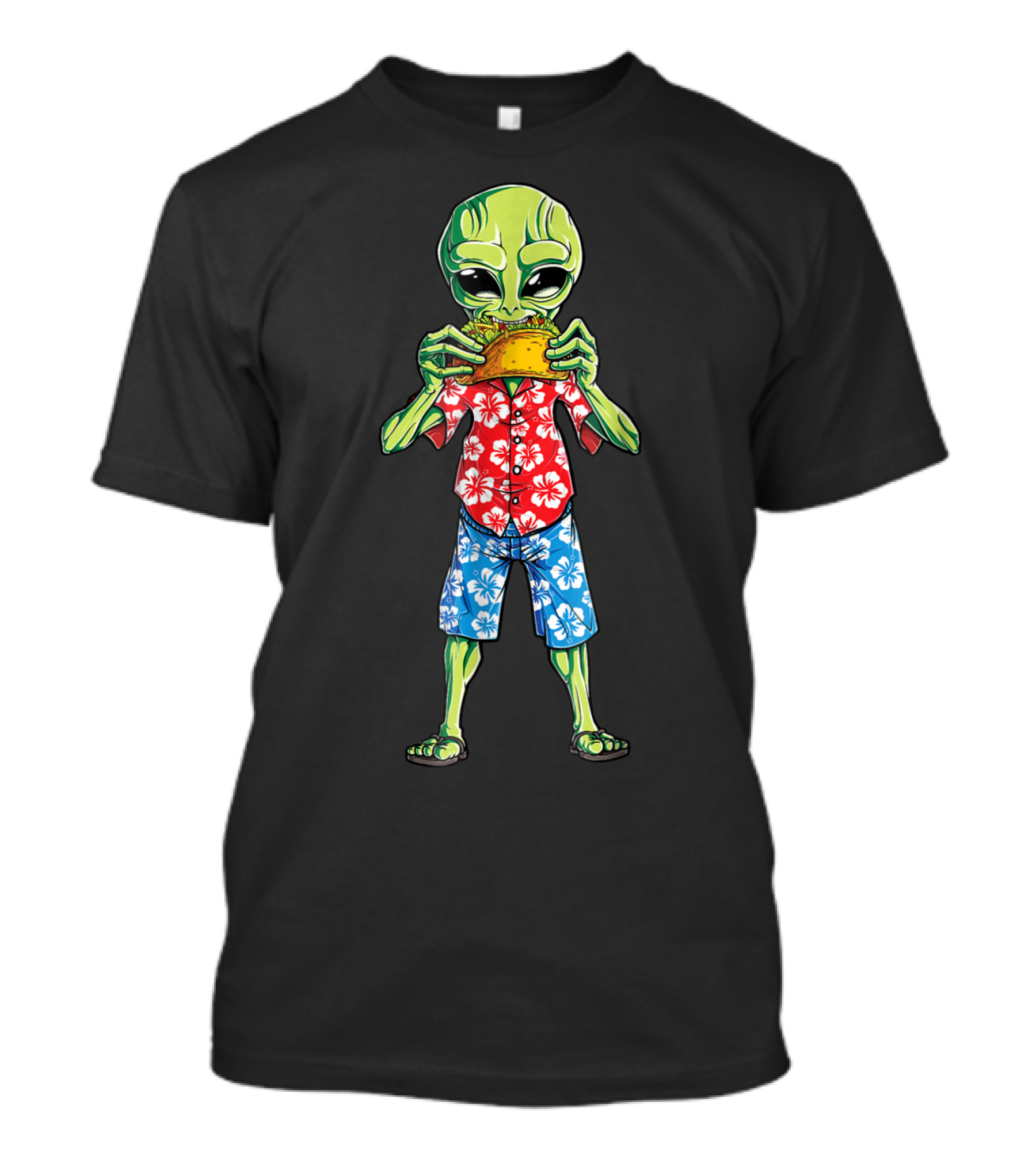 Alien Taco Hawaiian Style With 70s California Vibe T-Shirt