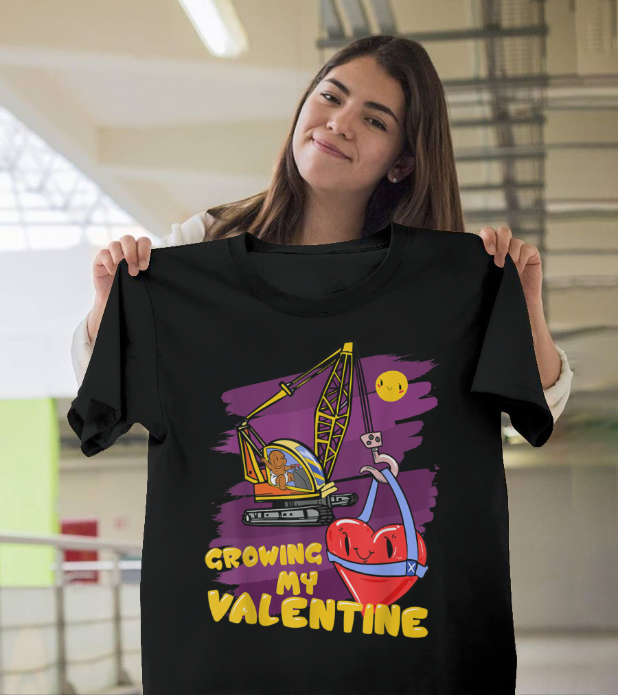 Boys Valentine Kids Child Growing My Valentine Heart T-Shirt