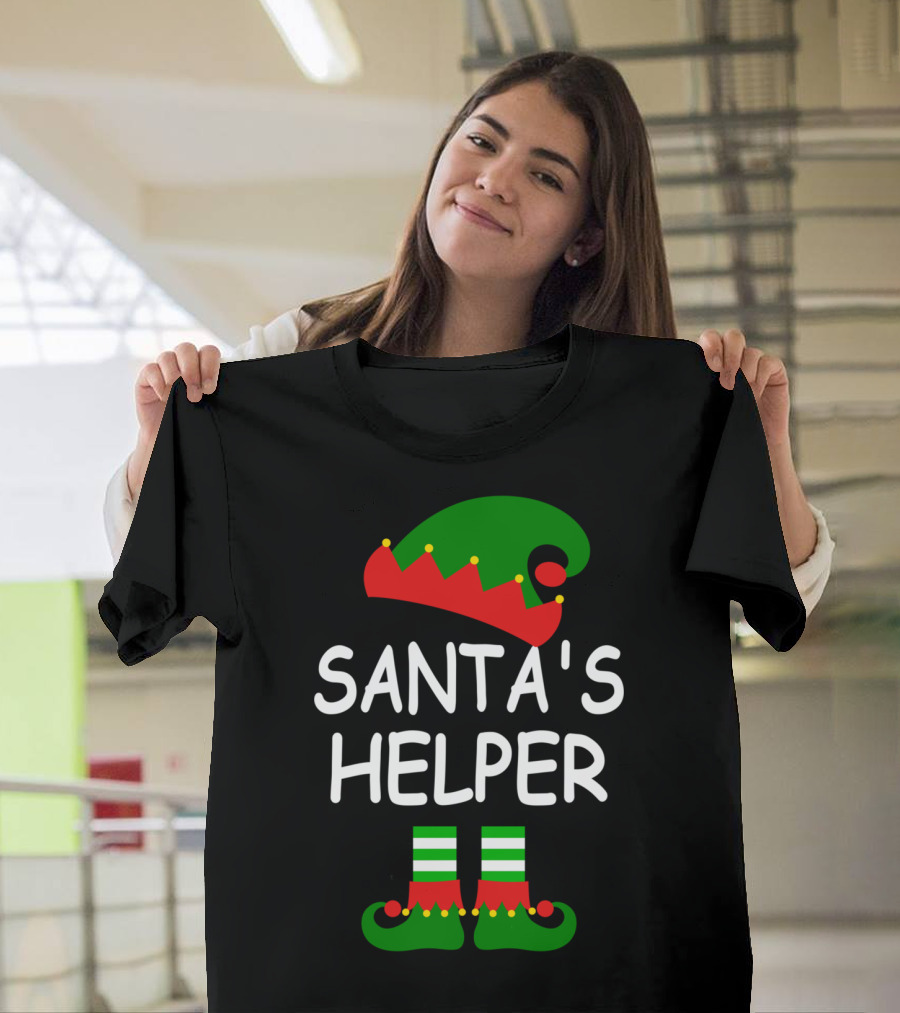 Santa's Helper Elf Hat and Shoes Festive T-Shirt