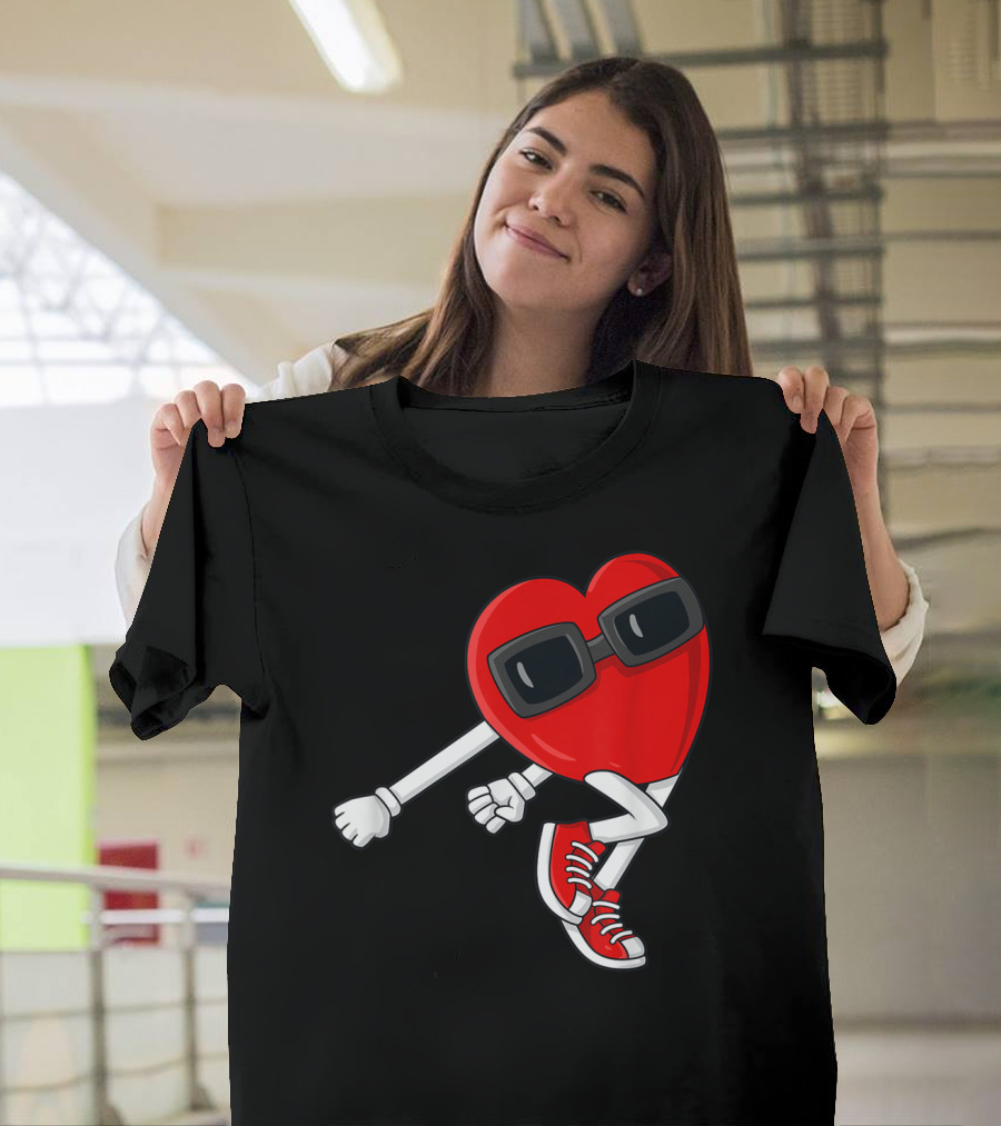 Shoot Heart Dance Valentines Day Cool Sunglasses Sneakers T-Shirt