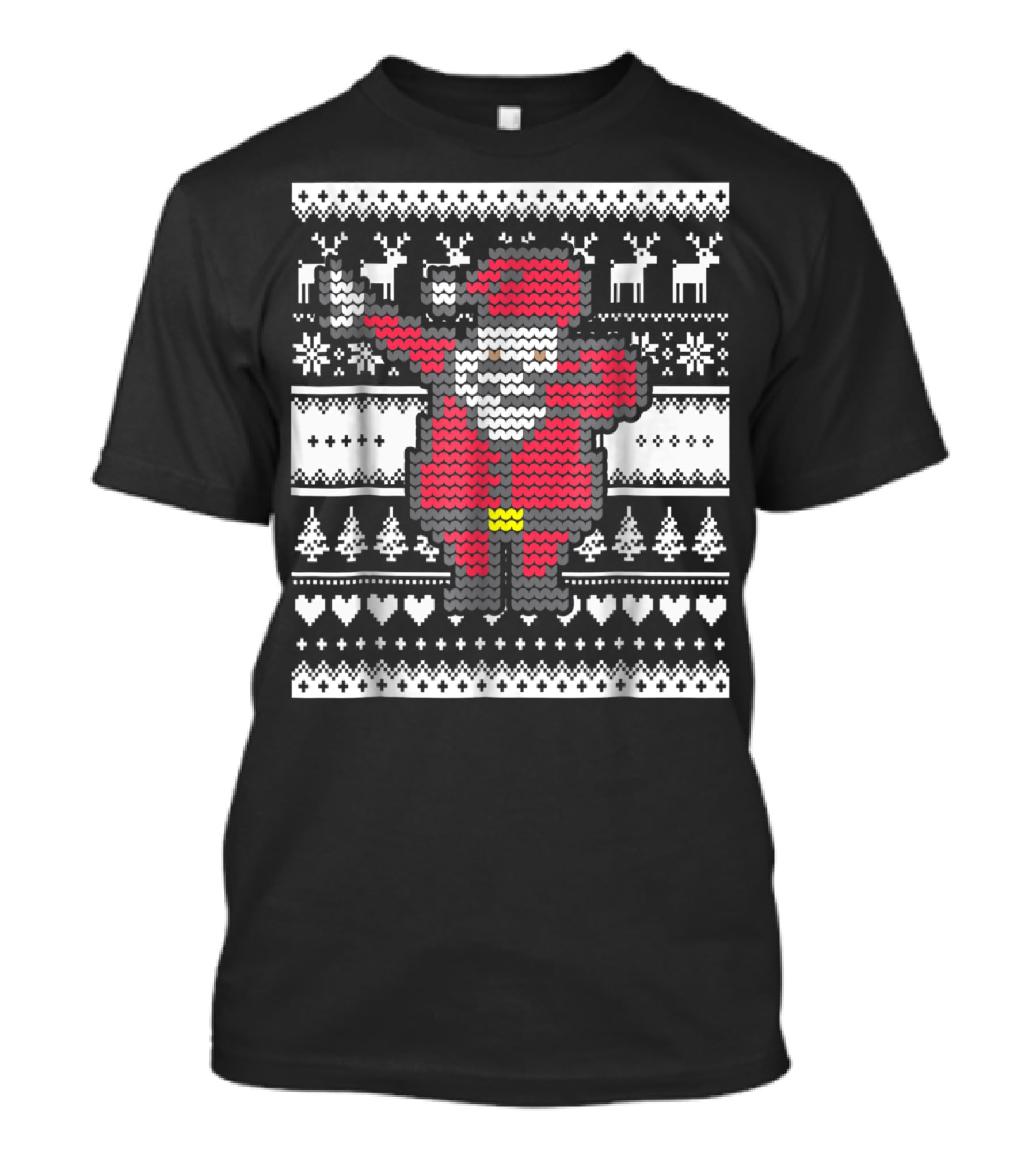 Dabbing Santa Claus Ugly Christmas Sweater Pattern T-Shirt