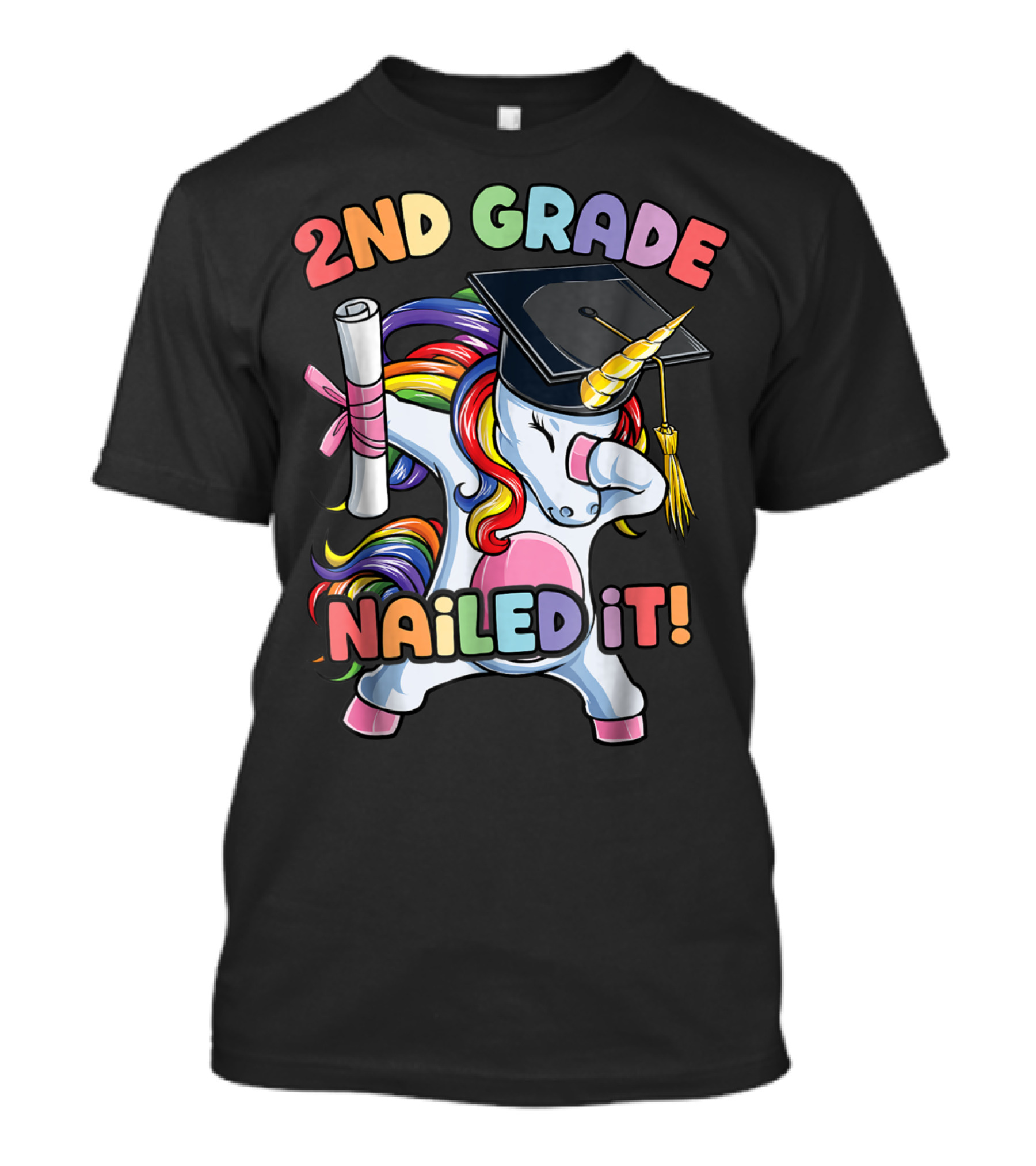 2nd Grade Nailed It Dabbing Unicorn Graduation T-Shirt