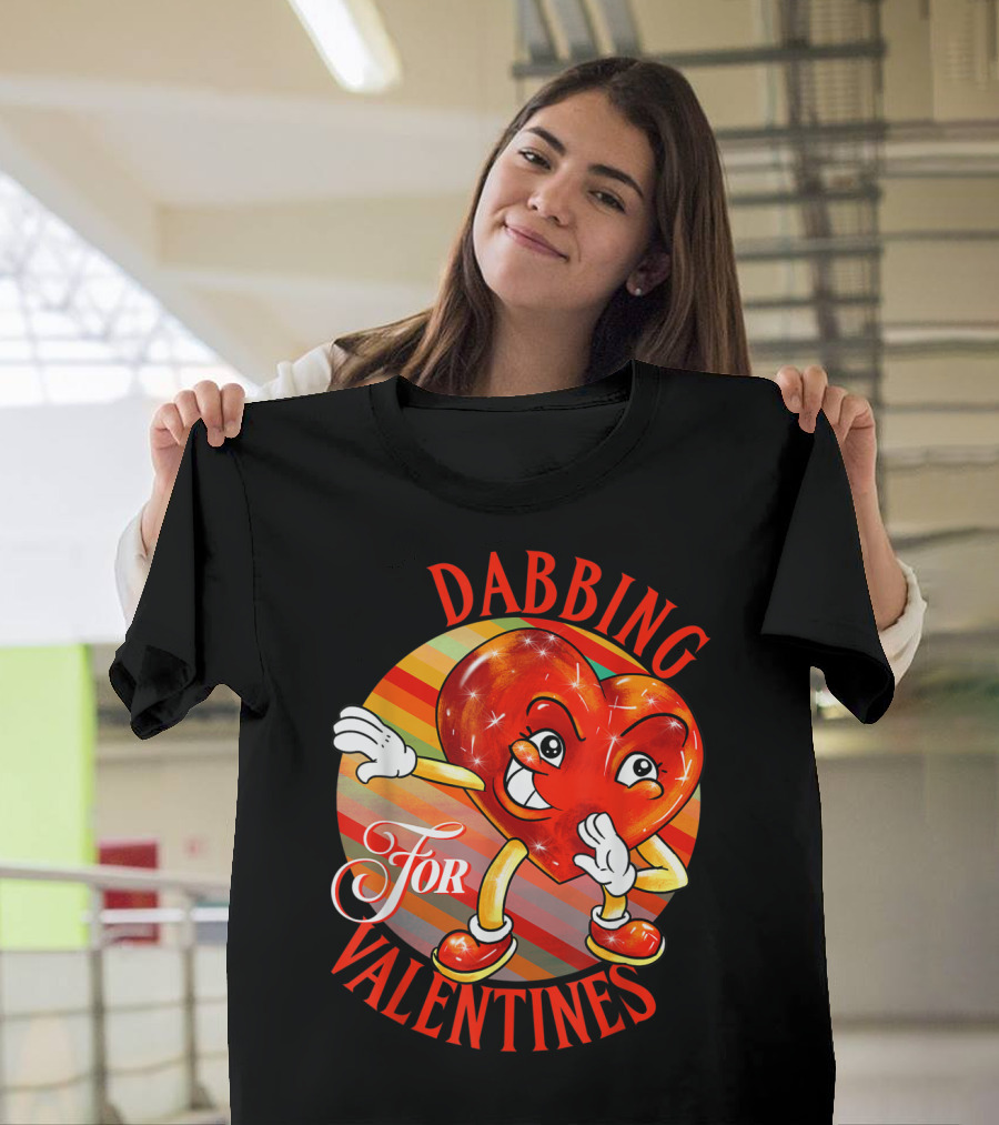 Dabbing Heart For Valentines Vintage Sunrise T-Shirt