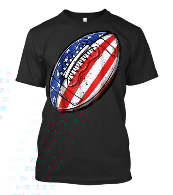 American Flag Football Fourth Of July T-Shirt