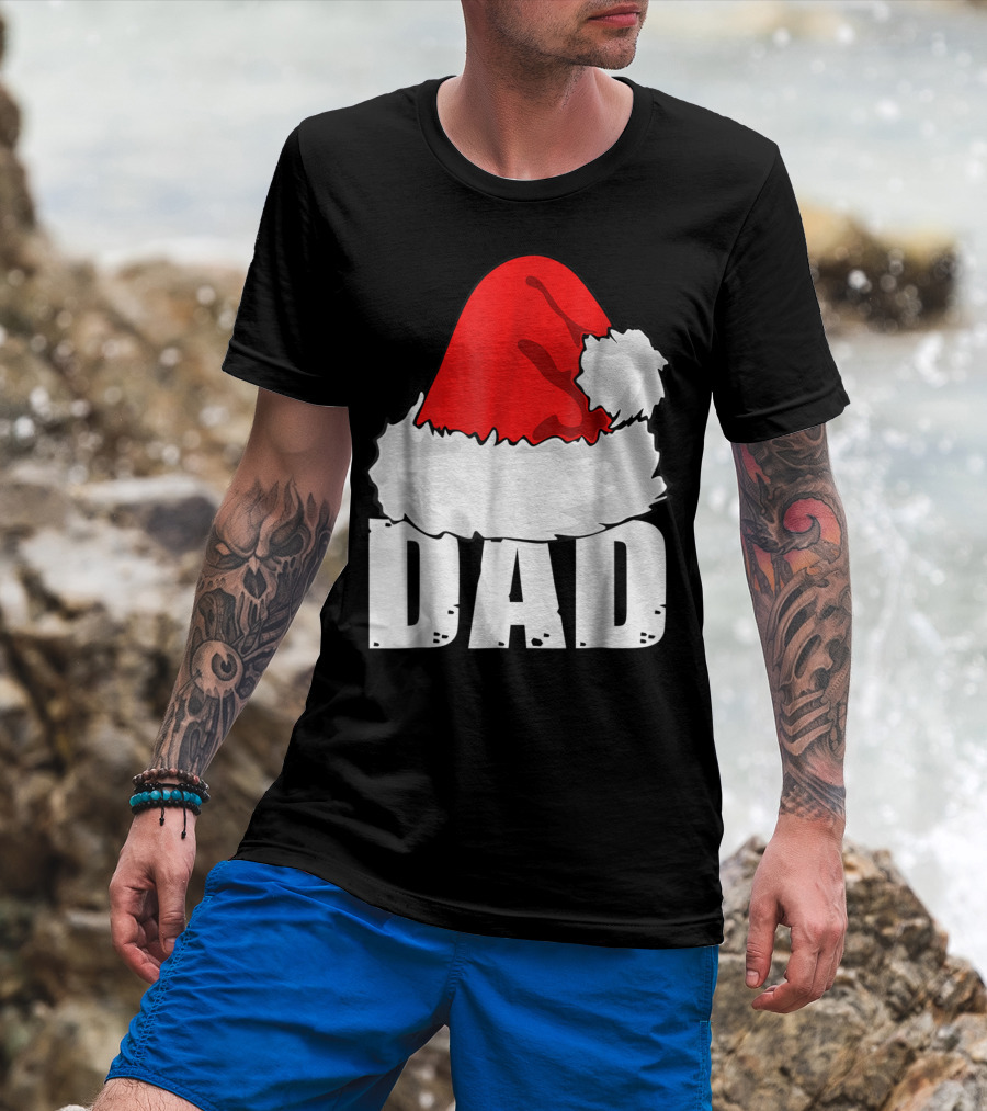 Dad Christmas Santa Hat Family T-Shirt