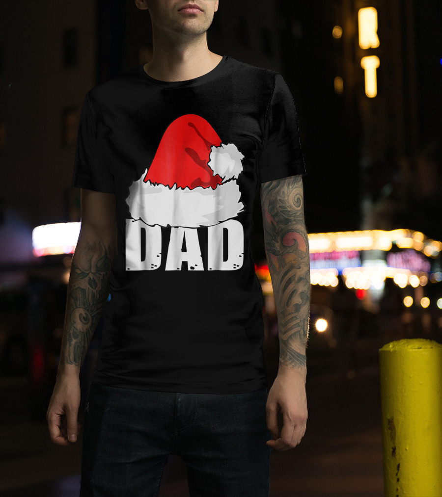 Dad Christmas Santa Hat Family T-Shirt