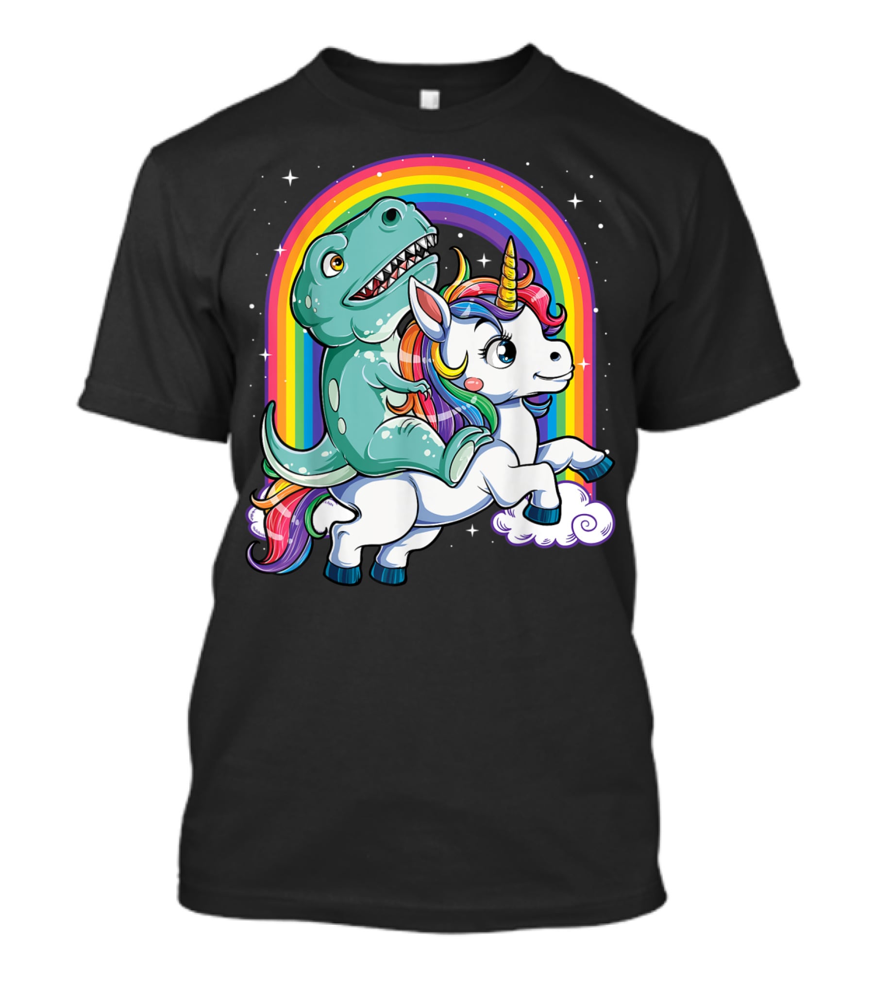 Dinosaur Unicorn Rainbow Fantasy Adventure Party T-Shirt