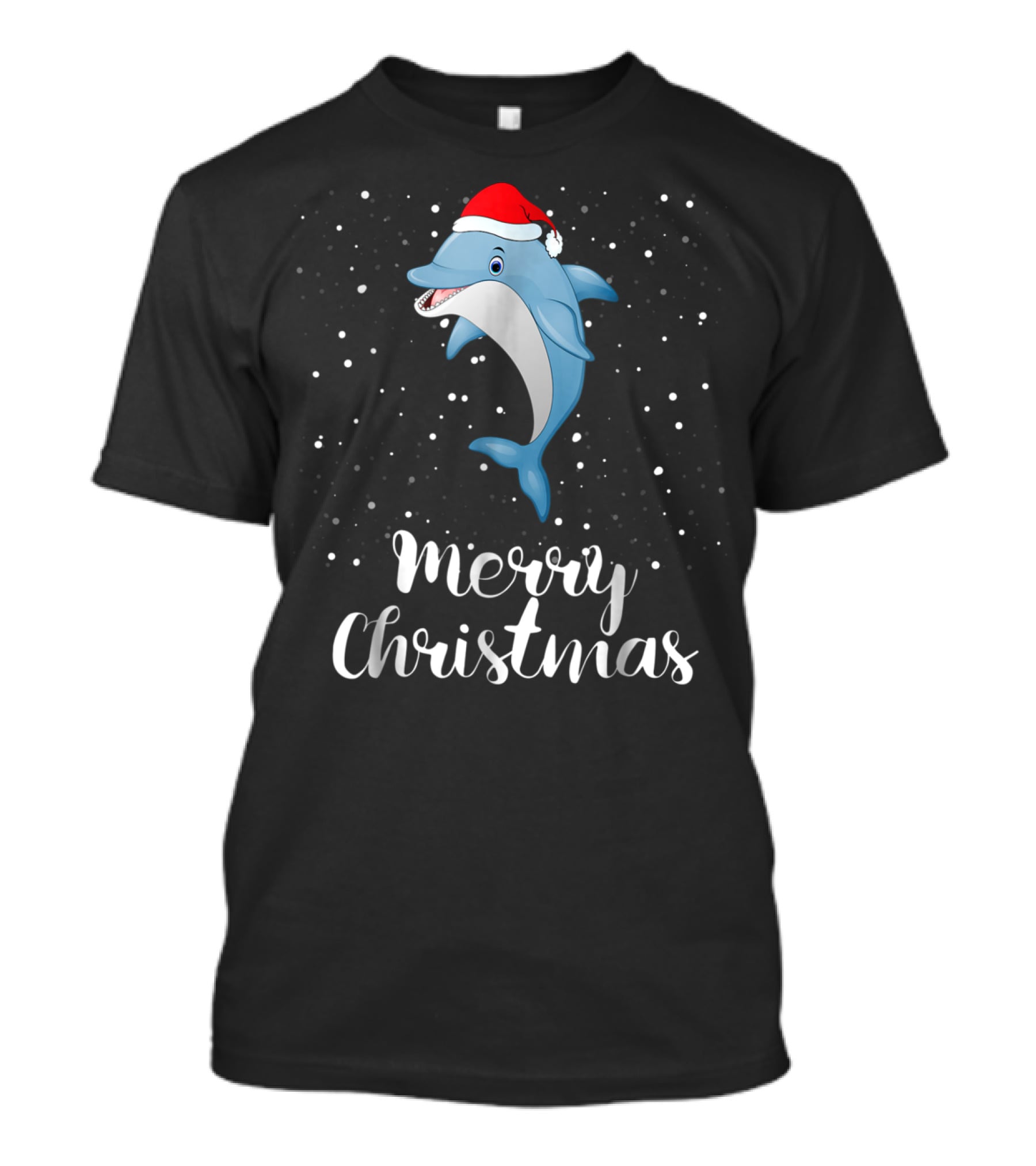 Merry Christmas Dolphin Family Group Matching Holiday T-Shirt