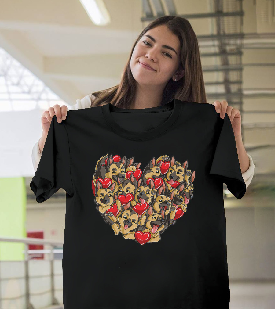 German Shepherd Heart Valentine T-Shirt
