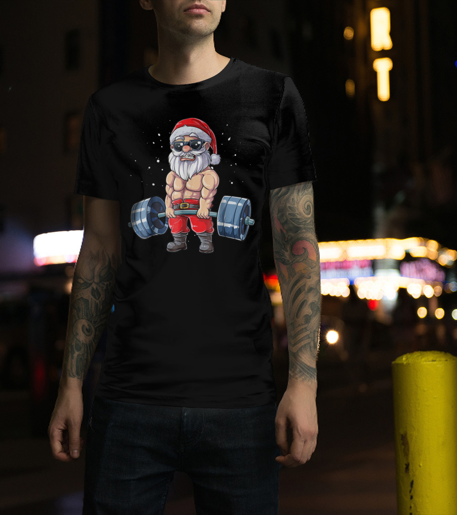 Santa Deadlift Fitness Christmas Gym Xmas Men T-Shirt