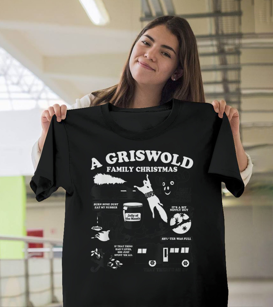 A Griswold Family Christmas Jelly Of The Month Squirrel Eggnog RV T-Shirt