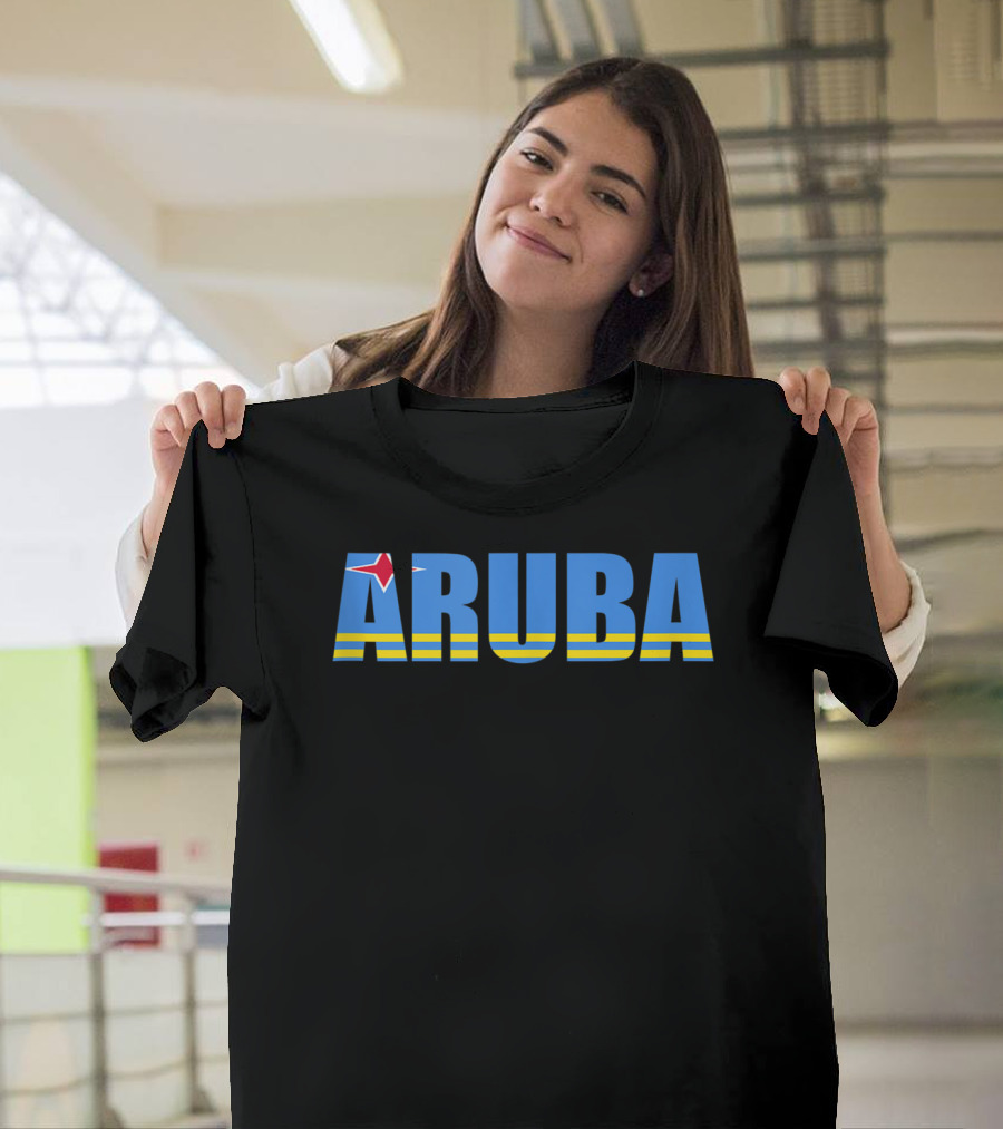Aruba Flag Caribbean Vacation Travel Beach T-Shirt