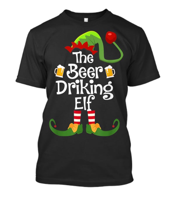 The Beer Drinking Elf Matching Family Group Christmas T-Shirt