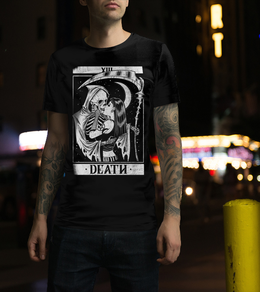 Blackcraft Vintage Death Grim Reaper Tarot XIII Kiss T-Shirt
