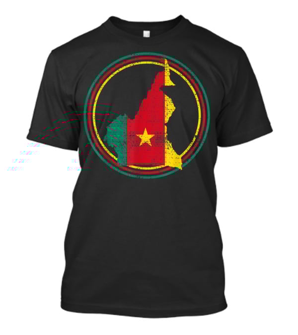 Cameroon Country Map Flag Circle Proud Cameroonian T-Shirt